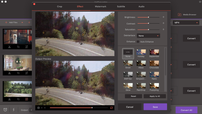 apply effects to video using UniConverter mac