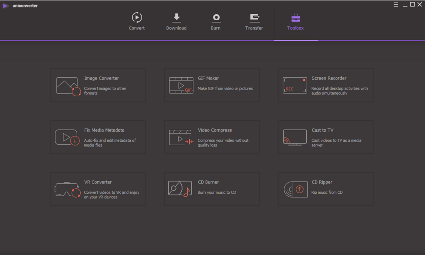 how to edit metadata to videos using UniConverter windows